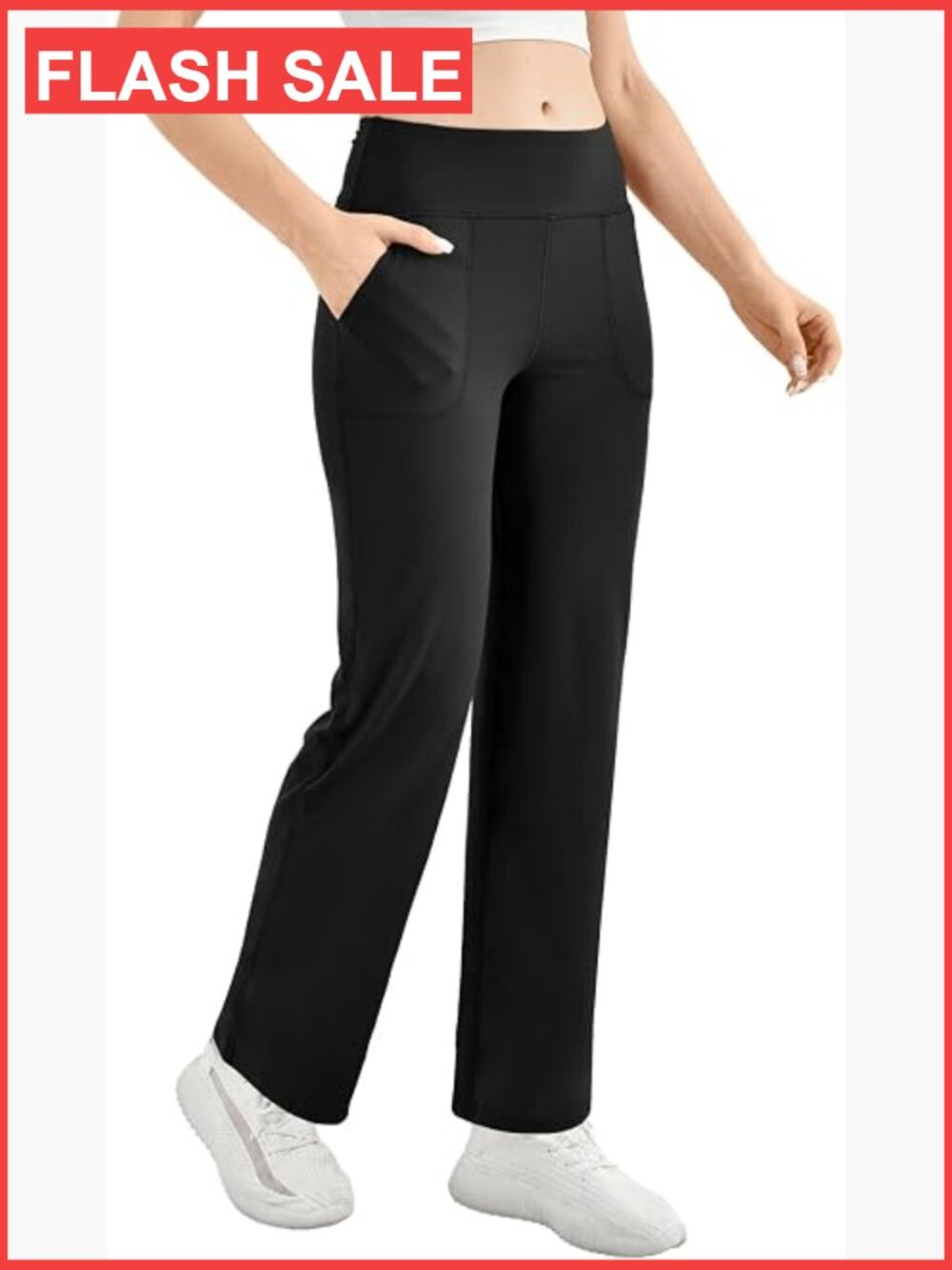 High Waisted Wide Leg Yoga Pants with Pockets for Women